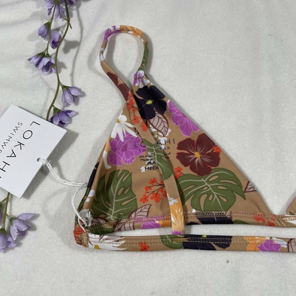 NEW Lokahi Swimwear [ Medium ] Floral Vada Bikini Top in Hana Print - Picture 8 of 10